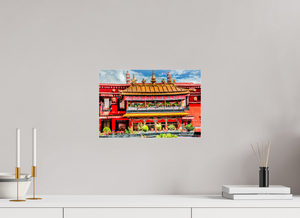 15 x 10″, Photo Print Under Acrylic Glass Jokhang Temple, Lhasa — Gilded Balcony & Prayer Banners (Tibet)