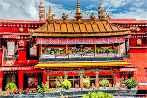 Main image Jokhang Temple, Lhasa — Gilded Balcony & Prayer Banners (Tibet)