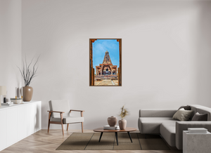 30 x 45″, Floater Basel 0.6 Wallnut Brown Brihadeeswarar Temple Vimana, Thanjavur — Framed View (UNESCO)