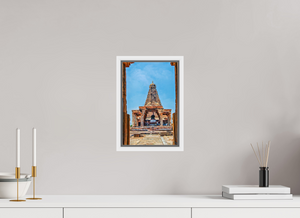 8 x 12″, Floater Basel 0.6 White Matt Brihadeeswarar Temple Vimana, Thanjavur — Framed View (UNESCO)