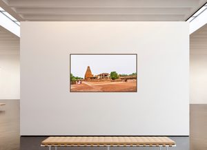 80 x 45″, Floater Basel 0.6 Wallnut Brown Brihadeeswarar Temple, Thanjavur — Chola Vimana Panorama