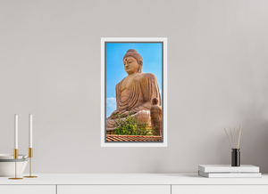 9 x 16″, Floater Basel 0.6 White Matt Great Buddha Statue, Bodh Gaya — Morning Light (India)