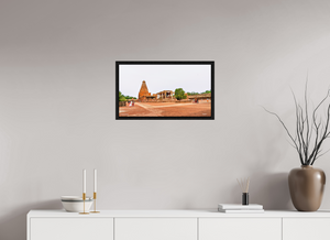 24 x 13.5″, Floater 0.6" Basel Black Oak Frame Brihadeeswarar Temple, Thanjavur — Chola Vimana Panorama