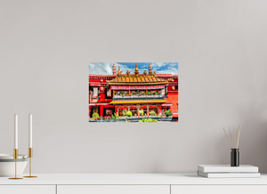 15 x 10″, Photo Print On Fuji Crystal DP II Jokhang Temple, Lhasa — Gilded Balcony & Prayer Banners (Tibet)