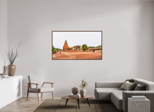 64 x 36″, Floater Basel 0.6 Wallnut Brown Brihadeeswarar Temple, Thanjavur — Chola Vimana Panorama
