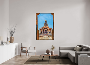 40 x 60″, Floater Basel 0.6 Wallnut Brown Brihadeeswarar Temple Vimana, Thanjavur — Framed View (UNESCO)