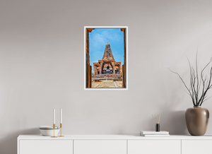 16 x 24″, Floater Basel 0.6 White Matt Brihadeeswarar Temple Vimana, Thanjavur — Framed View (UNESCO)
