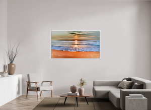 64 x 36″, Floater Basel 0.6 White Matt Sunrise at Marina Beach — Chennai, India