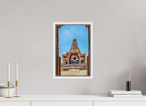 10 x 15″, Floater Basel 0.6 White Matt Brihadeeswarar Temple Vimana, Thanjavur — Framed View (UNESCO)