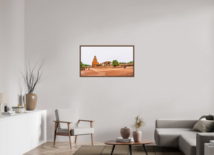 40 x 22.5″, Floater Basel 0.6 Wallnut Brown Brihadeeswarar Temple, Thanjavur — Chola Vimana Panorama