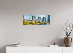 32.5 x 12″, Photo Print On Fuji Crystal DP II Harrison Street Bridge & Southbank, Chicago — Riverfront Panorama
