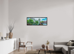 43.3 x 16″, Floater	Basel 0.6", Black oak Frame Chicago River Cottages, Harry Weese (1988–89)