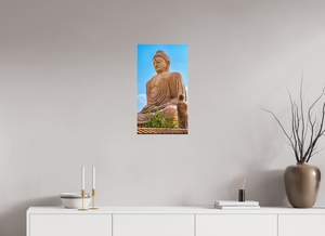 13.5 x 24″, Photo Print Under Acrylic Glass Great Buddha Statue, Bodh Gaya — Morning Light (India)