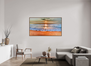 70 x 39.4″, Floater Basel 0.6 Wallnut Brown Sunrise at Marina Beach — Chennai, India