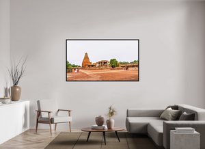 70 x 39.4″, Floater 0.6" Basel Black Oak Frame Brihadeeswarar Temple, Thanjavur — Chola Vimana Panorama