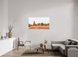 55 x 30.9″, Photo Print Under Acrylic Glass Brihadeeswarar Temple, Thanjavur — Chola Vimana Panorama